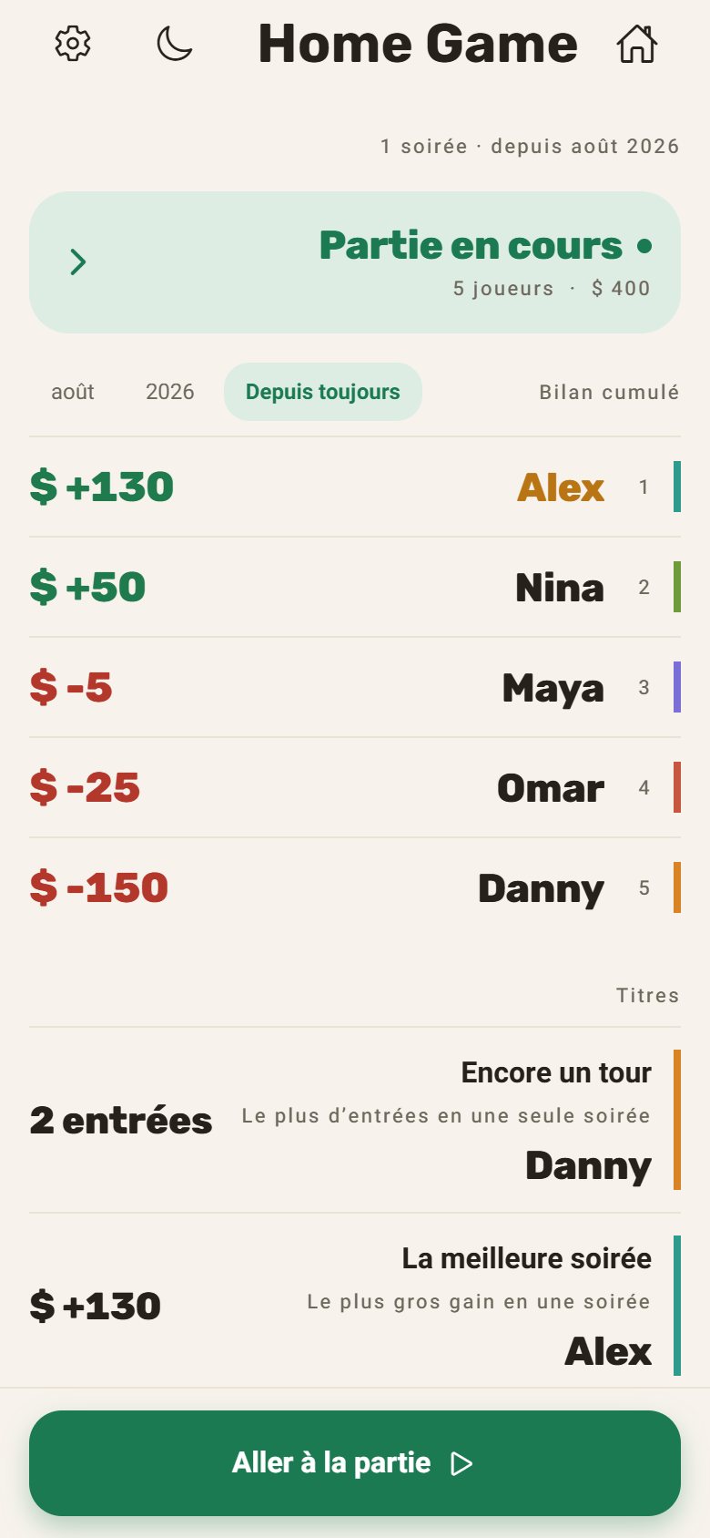 Toute la table voit le pot, en direct
